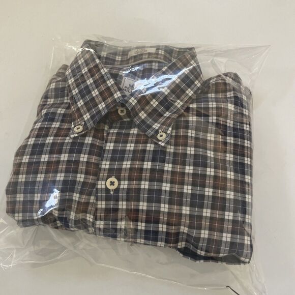 Peter‎ Millar Shirt Mens Large Button Up Performance Long Sleeve Plaid - Picture 10 of 10